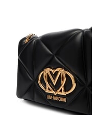 LOVE MOSCHINO EMBOSSED Torba na ramię z możliwością konwersji Czarny - Torby damskie - 4