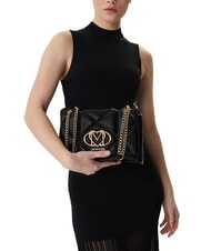 LOVE MOSCHINO EMBOSSED Torba na ramię z możliwością konwersji Czarny - Torby damskie - 5