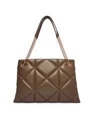 LOVE MOSCHINO EMBOSSED Torba na ramię z uchwytami łańcuszkowymi błoto - Torby damskie - 4