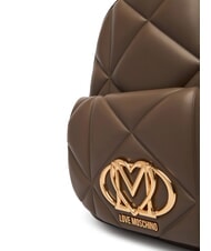 LOVE MOSCHINO EMBOSSED Plecak z kieszenią błoto - Torby damskie - 4