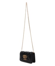 LOVE MOSCHINO EMBOSSED Mała metalowa torba na ramię Czarny - Portfele damskie - 3