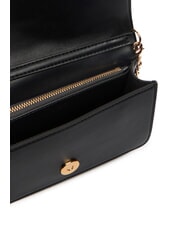 LOVE MOSCHINO EMBOSSED Mała metalowa torba na ramię Czarny - Portfele damskie - 5