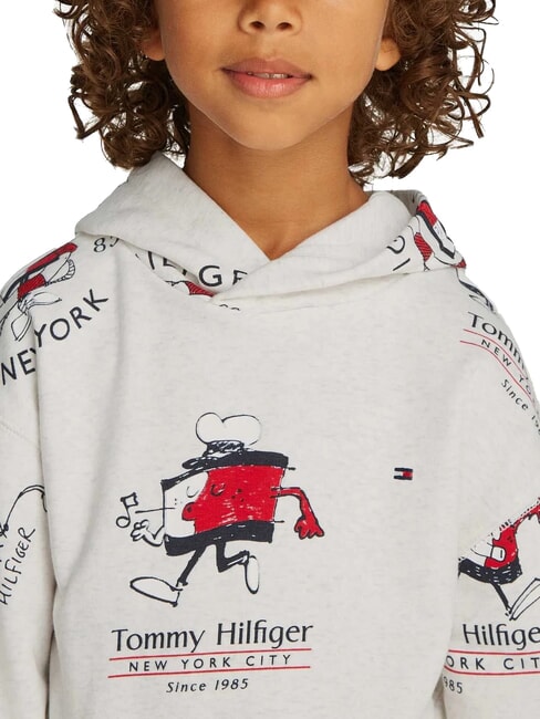 TH KIDS Bluza z kapturem śnieżnobiały wrzos - Bluzy dziecięce