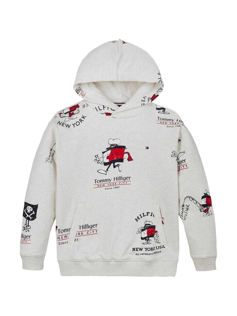 TH KIDS Bluza z kapturem śnieżnobiały wrzos - Bluzy dziecięce