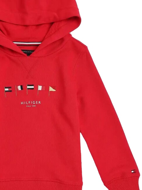 TH KIDS Bluza z kapturem z haftowaną flagą podstawowy czerwony - Bluzy dziecięce
