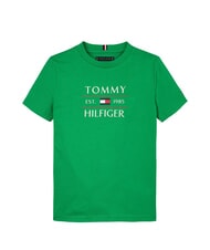 TOMMY HILFIGER TH KIDS Koszulka z dużym nadrukiem logo promienna zieleń - Koszulka dziecięca - 4