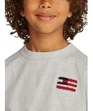 TOMMY HILFIGER TH KIDS Koszulka z kr&oacute;tkim rękawem i flagą śnieżnobiały wrzos - Koszulka dziecięca - 3