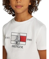 TOMMY HILFIGER TH KIDS Koszulka z kr&oacute;tkim rękawem i nadrukiem biały - Koszulka dziecięca - 3