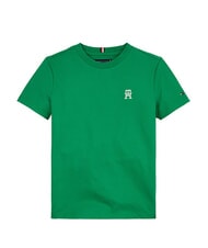 TOMMY HILFIGER TH KIDS Koszulka z kr&oacute;tkim rękawem i logo na herbie Olimpijska zieleń - Koszulka dziecięca - 3