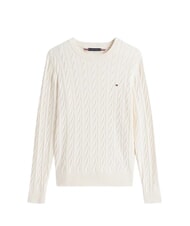 TOMMY HILFIGER TH  Sweter z okrągłym dekoltem płatek kości słoniowej - Koszulki męskie - 4