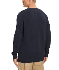 TOMMY HILFIGER TH JEANS  Bawełniany sweter z okrągłym dekoltem ciemna noc granatowa - Koszulki męskie - 2
