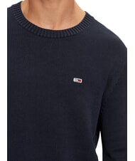 TOMMY HILFIGER TH JEANS  Bawełniany sweter z okrągłym dekoltem ciemna noc granatowa - Koszulki męskie - 3