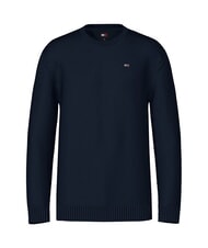 TOMMY HILFIGER TH JEANS  Bawełniany sweter z okrągłym dekoltem ciemna noc granatowa - Koszulki męskie - 4