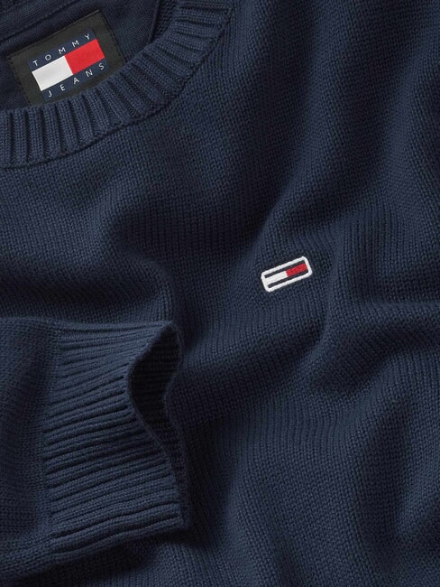 TH JEANS  Bawełniany sweter z okrągłym dekoltem ciemna noc granatowa - Koszulki męskie