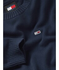TOMMY HILFIGER TH JEANS  Bawełniany sweter z okrągłym dekoltem ciemna noc granatowa - Koszulki męskie - 6