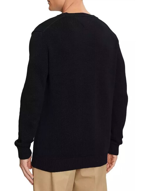 TH JEANS  Bawełniany sweter z okrągłym dekoltem czarny - Koszulki męskie