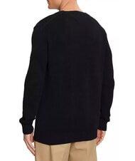 TOMMY HILFIGER TH JEANS  Bawełniany sweter z okrągłym dekoltem czarny - Koszulki męskie - 2