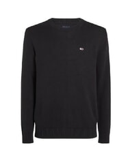 TOMMY HILFIGER TH JEANS  Bawełniany sweter z okrągłym dekoltem czarny - Koszulki męskie - 3