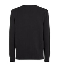 TOMMY HILFIGER TH JEANS  Bawełniany sweter z okrągłym dekoltem czarny - Koszulki męskie - 4
