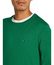 TOMMY HILFIGER TH Sweter z okrągłym dekoltem i mikrologo nowy zielony - Koszulki męskie - 3