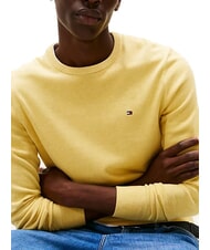 TOMMY HILFIGER TH Sweter z okrągłym dekoltem i mikrologo wrzos cytrynowy - Koszulki męskie - 3