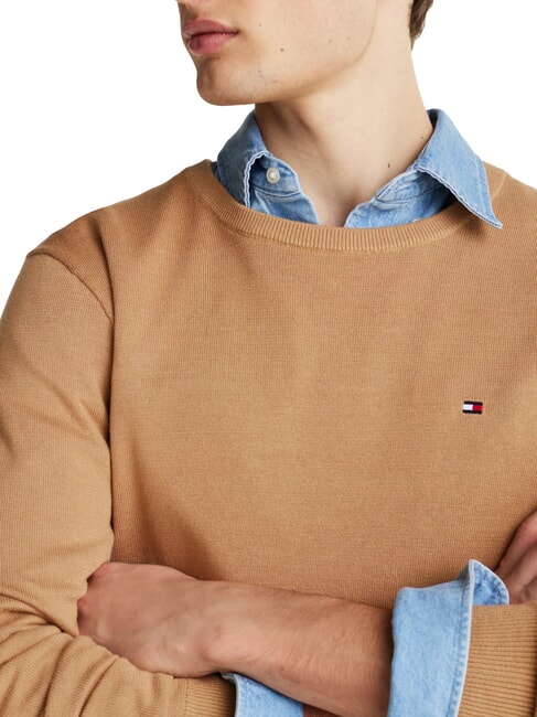 TH Sweter z okrągłym dekoltem i mikrologo pł&oacute;tno safari - Koszulki męskie