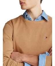 TOMMY HILFIGER TH Sweter z okrągłym dekoltem i mikrologo pł&oacute;tno safari - Koszulki męskie - 3