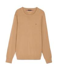 TOMMY HILFIGER TH Sweter z okrągłym dekoltem i mikrologo pł&oacute;tno safari - Koszulki męskie - 4