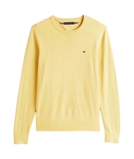 TOMMY HILFIGER TH Sweter z okrągłym dekoltem i mikrologo wrzos cytrynowy - Koszulki męskie - 4