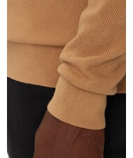 TOMMY HILFIGER TH Sweter z okrągłym dekoltem w kształcie plastra miodu pł&oacute;tno safari - Koszulki męskie - 4