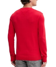 TOMMY HILFIGER TH JEANS Bawełniany sweter z okrągłym dekoltem jasny szkarłat - Koszulki męskie - 2