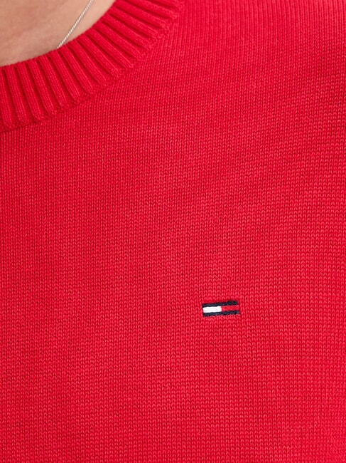 TH JEANS Bawełniany sweter z okrągłym dekoltem jasny szkarłat - Koszulki męskie