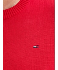 TOMMY HILFIGER TH JEANS Bawełniany sweter z okrągłym dekoltem jasny szkarłat - Koszulki męskie - 4