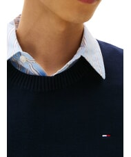 TOMMY HILFIGER TH JEANS Bawełniany sweter z okrągłym dekoltem ciemna noc granatowa - Koszulki męskie - 3