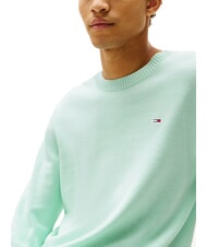 TOMMY HILFIGER TH JEANS Bawełniany sweter z okrągłym dekoltem mięta wiosenna - Koszulki męskie - 3