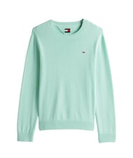 TOMMY HILFIGER TH JEANS Bawełniany sweter z okrągłym dekoltem mięta wiosenna - Koszulki męskie - 4
