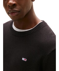 TOMMY HILFIGER TH JEANS Bawełniany sweter z okrągłym dekoltem czarny - Koszulki męskie - 3