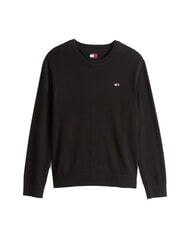 TOMMY HILFIGER TH JEANS Bawełniany sweter z okrągłym dekoltem czarny - Koszulki męskie - 4