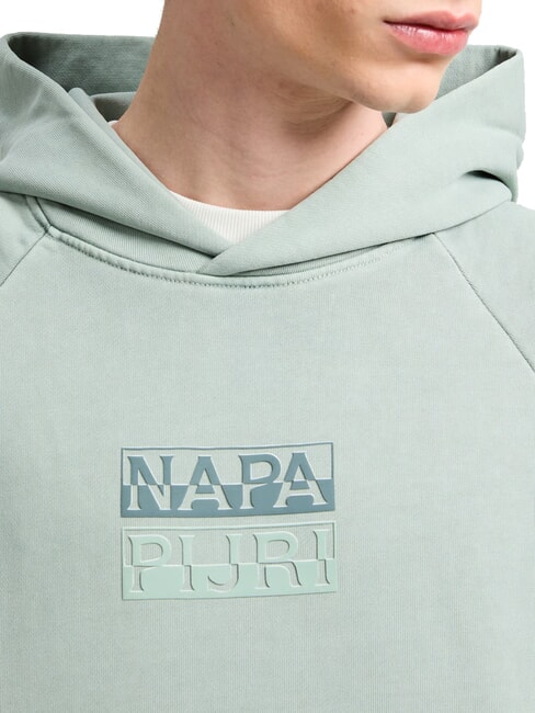 B-CORTONA Bluza z kapturem zielony młyn - Bluzy męskie