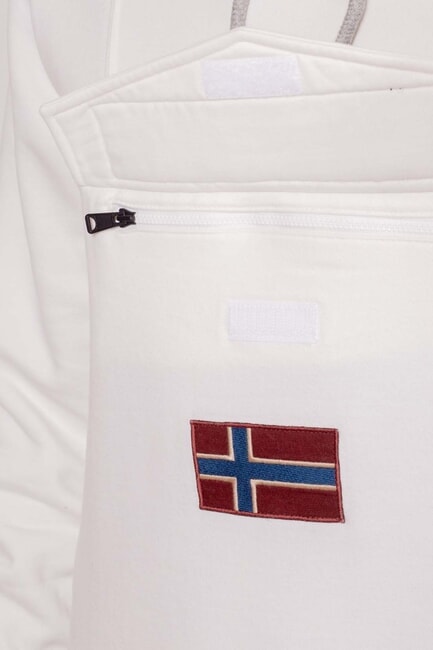 BURGEE Bluza z kapturem czapla biała - Bluzy męskie