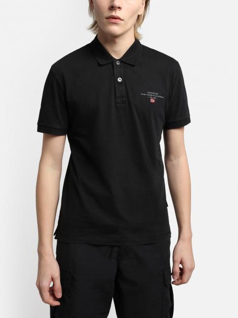 ELBAS JERSEY Koszulka polo z bawełny z mikrologo czarny 041 - Polo męskie