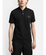 NAPAPIJRI ELBAS JERSEY Koszulka polo z bawełny z mikrologo czarny 041 - Polo męskie - 2