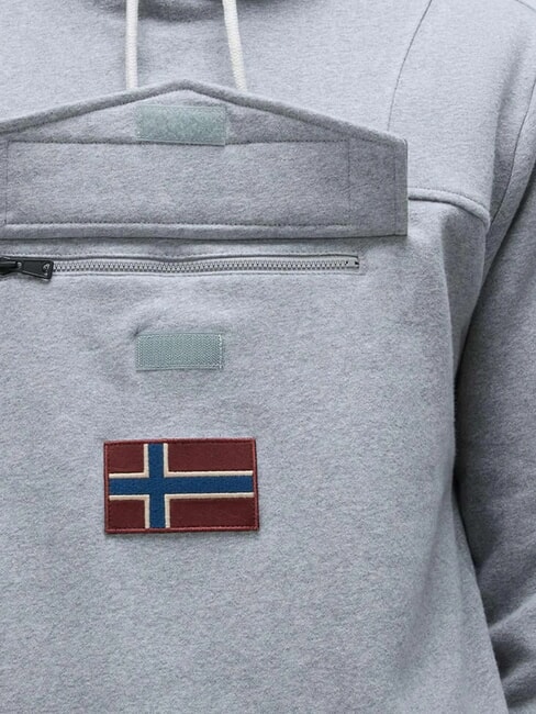 BURGEE Bluza z kapturem średni szary melanż - Bluzy męskie