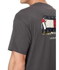 TOMMY HILFIGER TH JEANS Luźny kr&oacute;j, koszulka z kr&oacute;tkim rękawem wyprane na czarno - Koszulki męskie - 4