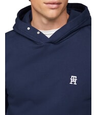 TOMMY HILFIGER TH Bluza z kapturem bawełniana nocne niebo - Bluzy męskie - 3