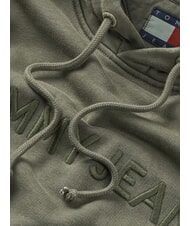 TOMMY HILFIGER TH JEANS Bluza z kapturem z haftowanym logo zmęczenie zielone - Bluzy męskie - 6