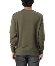 TOMMY HILFIGER TH JEANS Bluza bawełniana z okrągłym dekoltem zmęczenie zielone - Bluzy męskie - 2