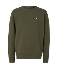 TOMMY HILFIGER TH JEANS Bluza bawełniana z okrągłym dekoltem zmęczenie zielone - Bluzy męskie - 4