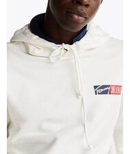 TOMMY HILFIGER TH JEANS Bluza z kapturem bawełniana ecru - Bluzy męskie - 3