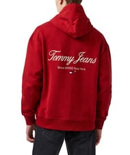 TOMMY HILFIGER TH JEANS Bluza z kapturem zapinana na suwak magmowa czerwień - Bluzy męskie - 2